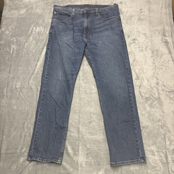 Levis 569 Jeans Mens 36 x 32 Blue Loose Straight Medium Wash Denim Stretch - Picture 1 of 9